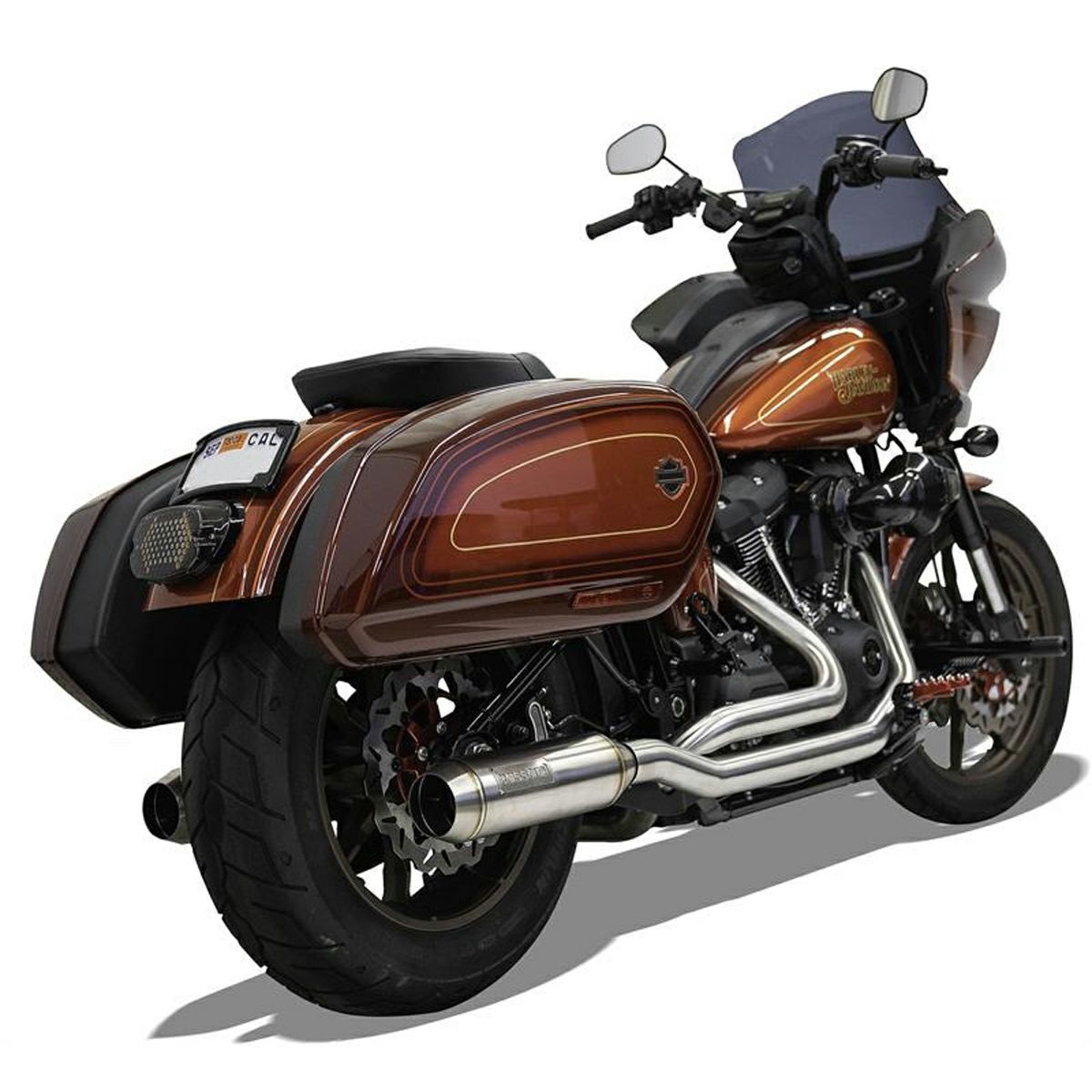 Bassani True Dual 左右2本出し・2-2 フルエキゾーストマフラー 【M8 ローライダーS/ST、スポーツグライド、ストリートボブ】3