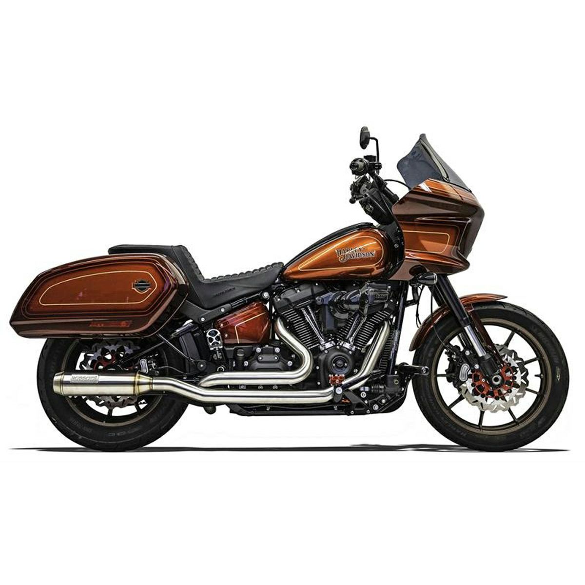 Bassani True Dual 左右2本出し・2-2 フルエキゾーストマフラー 【M8 ローライダーS/ST、スポーツグライド、ストリートボブ】2