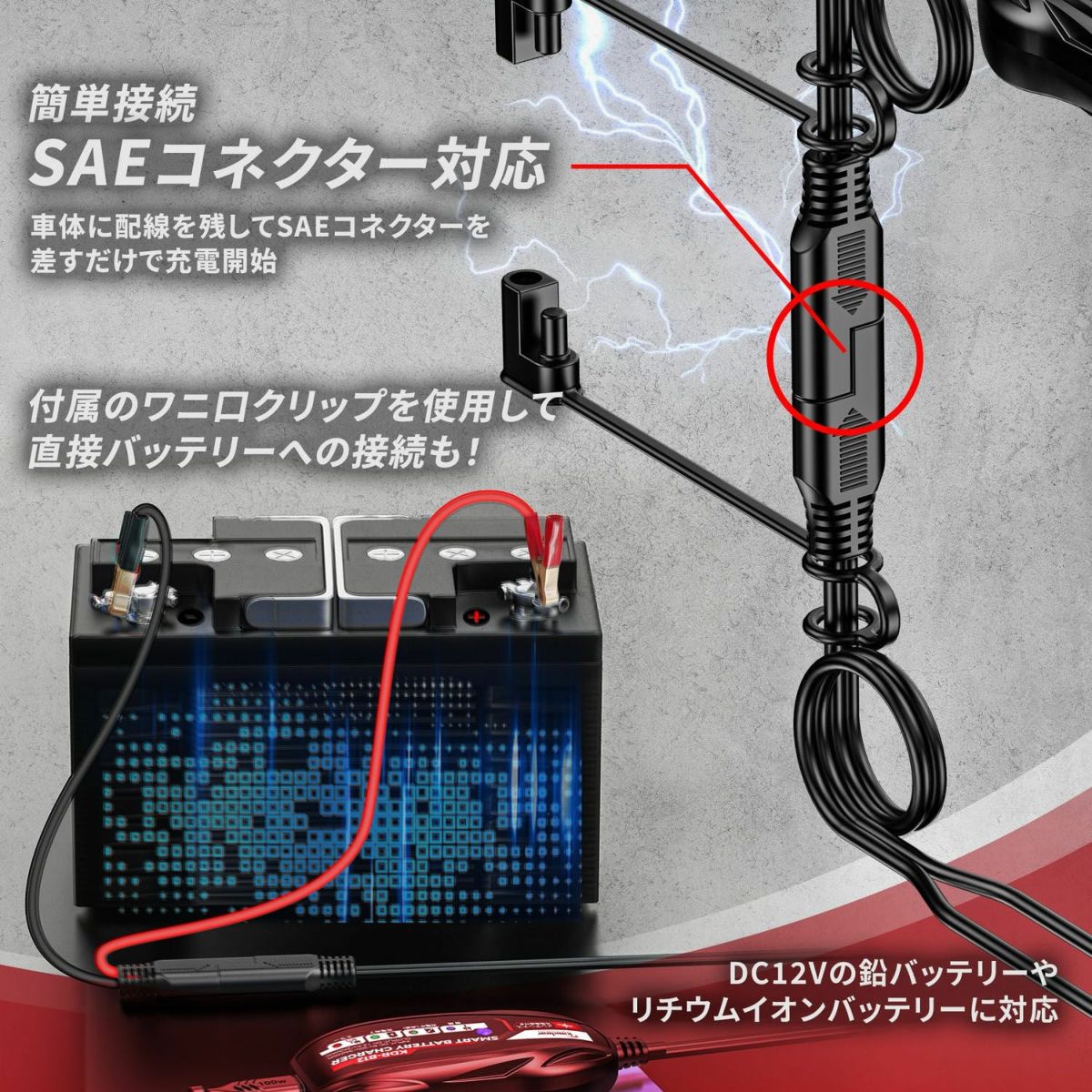 革命的商品誕生!コンセントが無い駐車場や野外など環境でもハーレーのバッテリーを充電できる、スマートバッテリーチャージャーがKAEDEARより販売開始!6