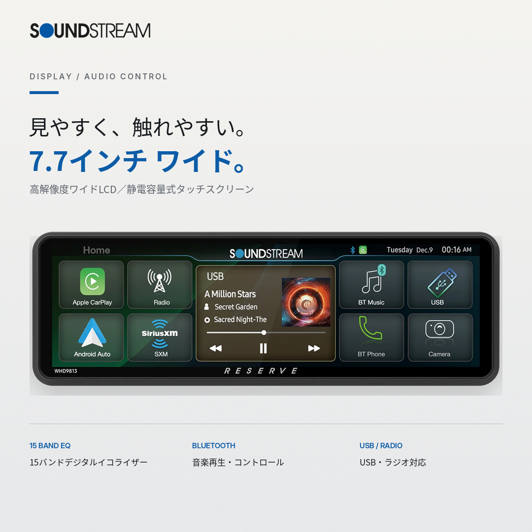 「アナログメーターはそのまま、真ん中だけスマホ時代へ！」Soundstream WHD-9813の7.7インチがストリートグライドにスッと収まる！2