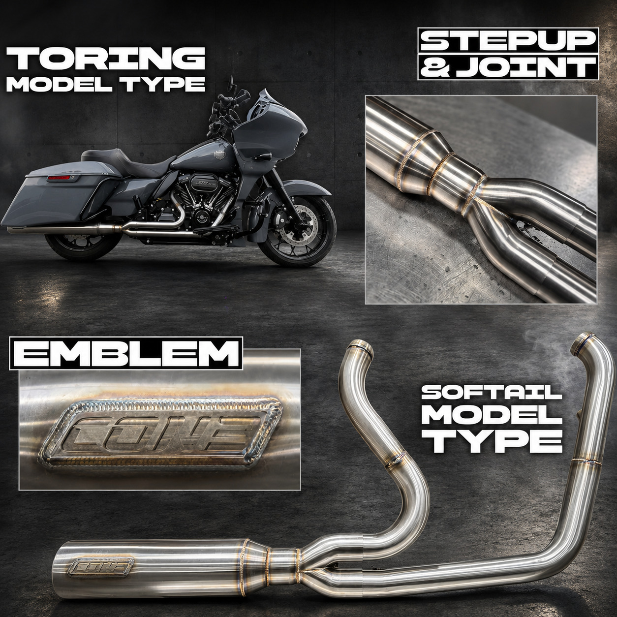 【TBRの記憶を揺らす】Cone Performance FAST EDDIE 2-1フルエキゾースト 商品説明2