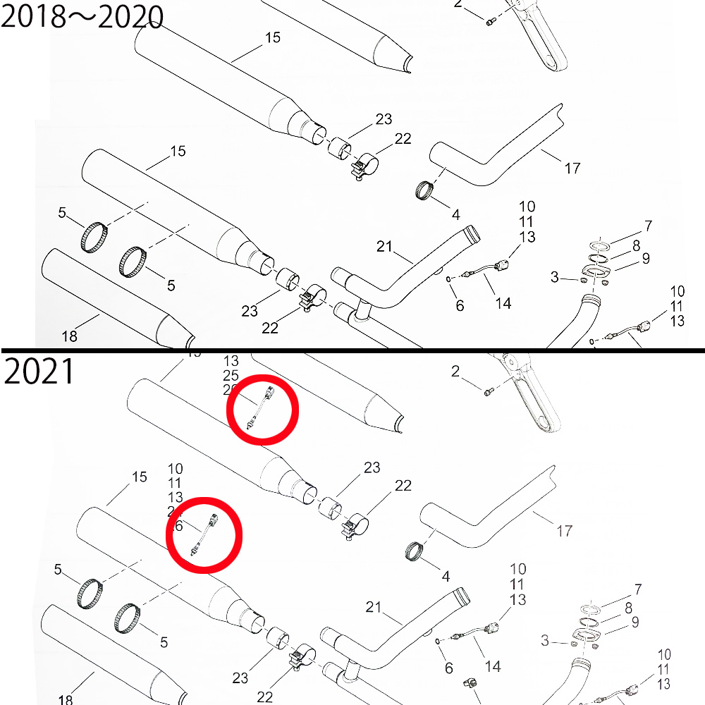 21年ソフテイルスリップオンマフラーの仕様と注意点2