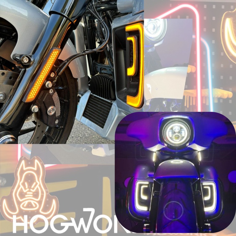 【ツーリングモデルの顔を光で進化】HogWorkz LUMIPRO ロワーフェアリングライト & LEDフロントフォークライト4