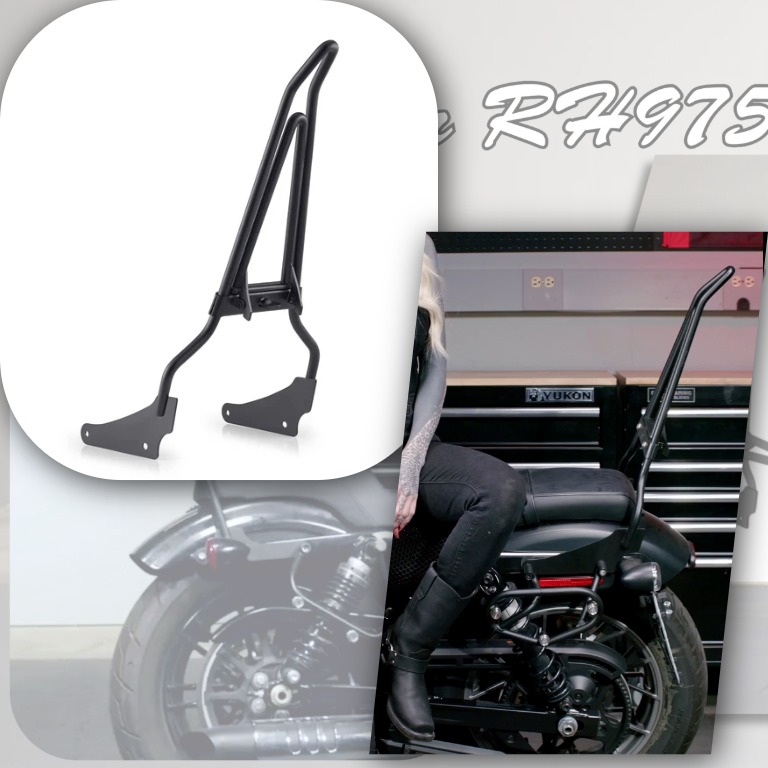 【後ろ姿で魅せる・荷物も安心】ナイトスター RH975/S Iron Born Blade 25インチ・ラゲージラック リジッドシーシーバー マットブラック Viking Bags2