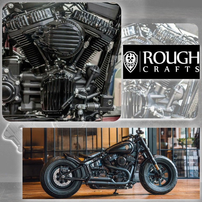 【「黒」は造形を最も美しく映す”静かな支配色”】Rough Crafts フィンデザイン・オリジナル ブラックシリーズ エアクリーナー/カムカバー/ロッカーカバー3