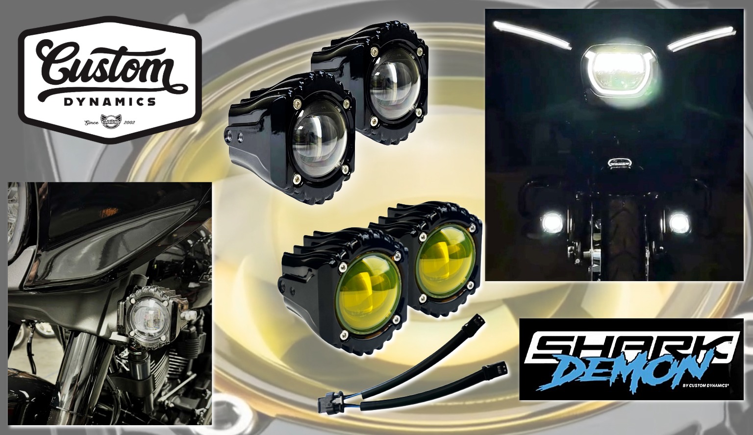 【光量、足りてますか？ 夜が変わる4000ルーメン級】Shark Demon LED フォグライト 2024～2025ツーリング　2025～ ソフテイル