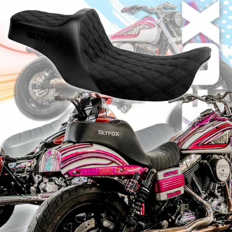 【スポーツスター用追加！！】 ロープロの、その先へ。走りで語れる SLYFOX ハイヌーン シート  ツーリング M8 ローライダー S / ST、スポーツグライド、ダイナ対応2