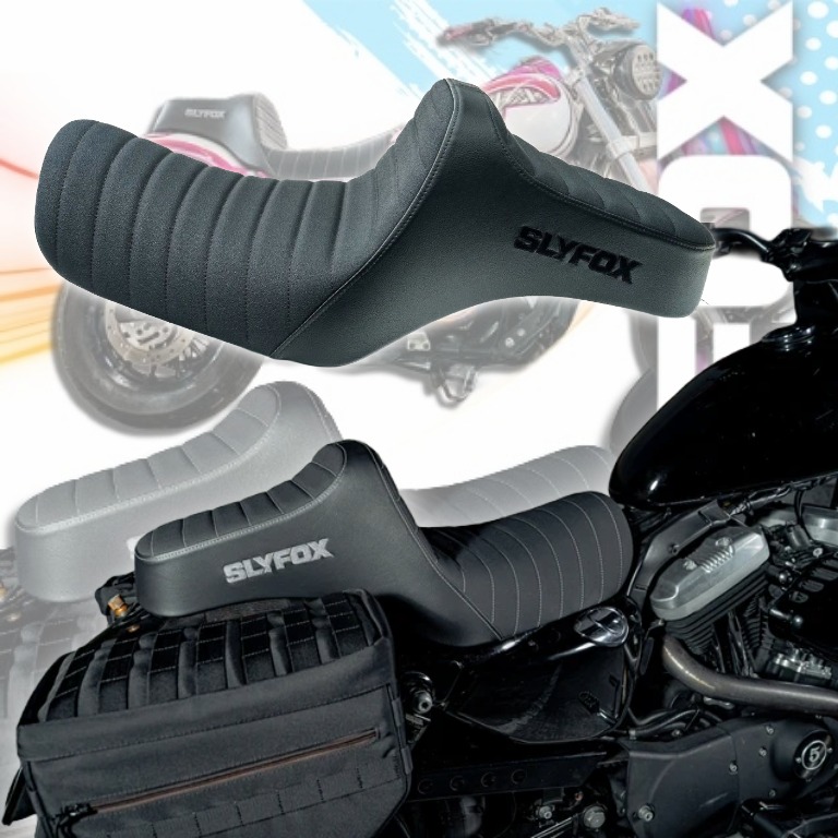 【スポーツスター用追加！！】 ロープロの、その先へ。走りで語れる SLYFOX ハイヌーン シート  ツーリング M8 ローライダー S / ST、スポーツグライド、ダイナ対応3