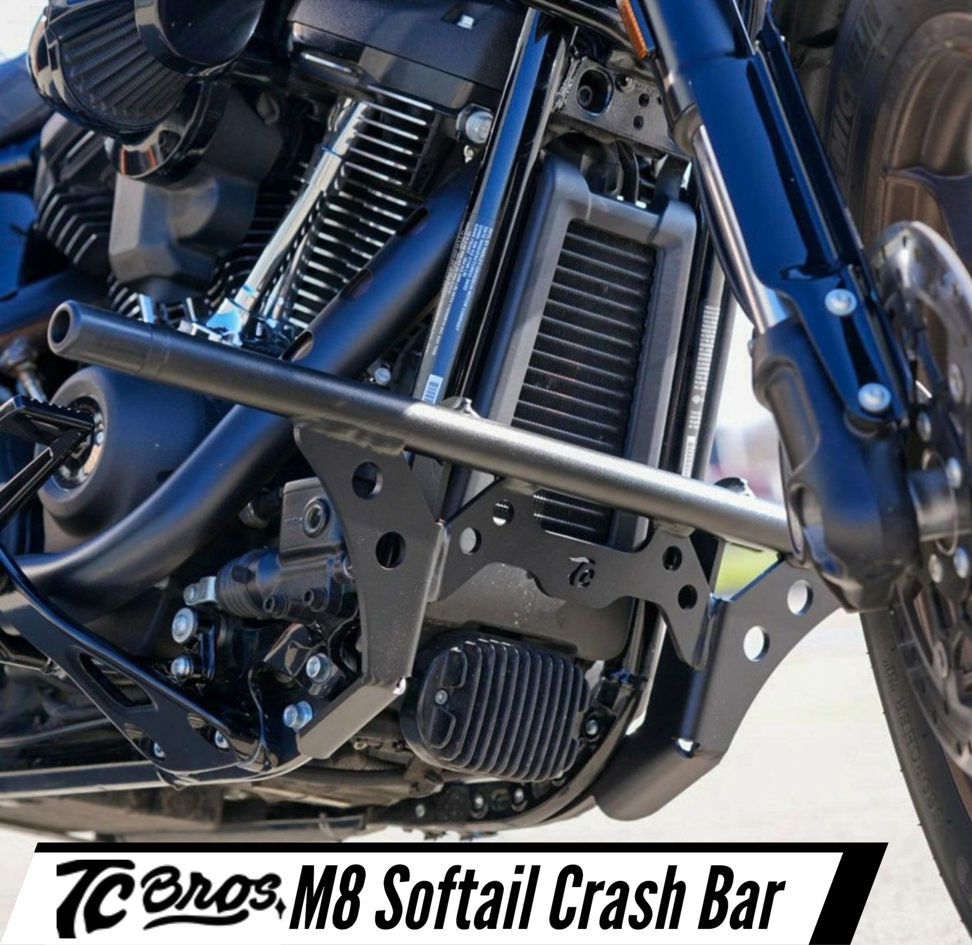 クラッシュバーの本質を体現しています!! TC BrosよりローライダーST等M8ソフテイル用のクラッシュバー販売開始♪♪メイン画像